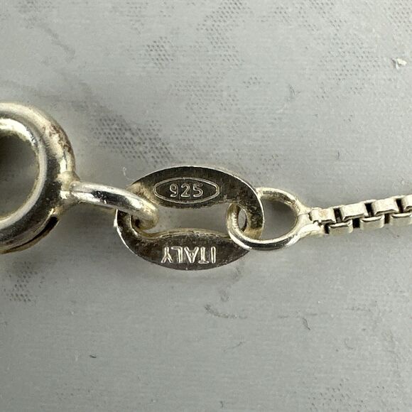 Vintage Sterling Silver Cubic Zirconia Open Heart Necklace Pendant & Chain - Picture 6 of 8